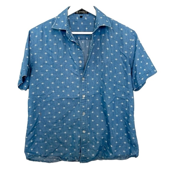Short Sleeve Print Button Up Shirt - Picture 3 of 9